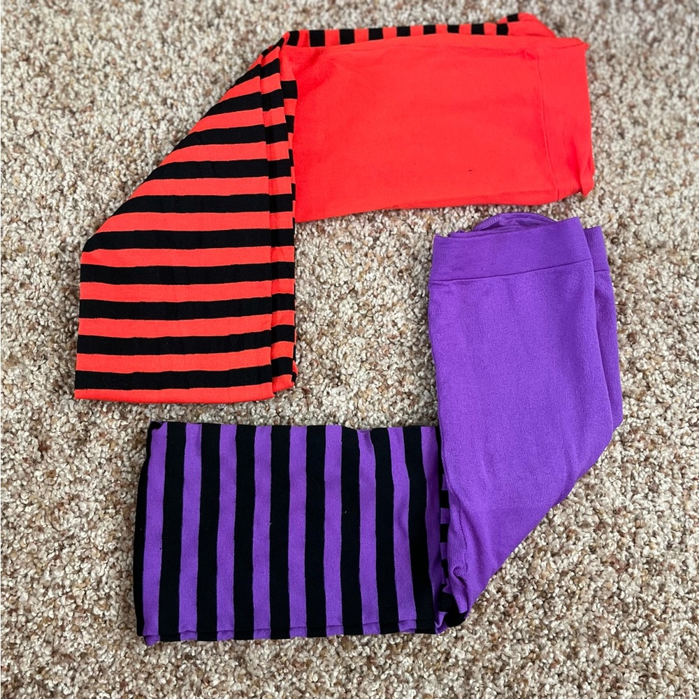 Purple and orange striped tights - Picture 7 of 8